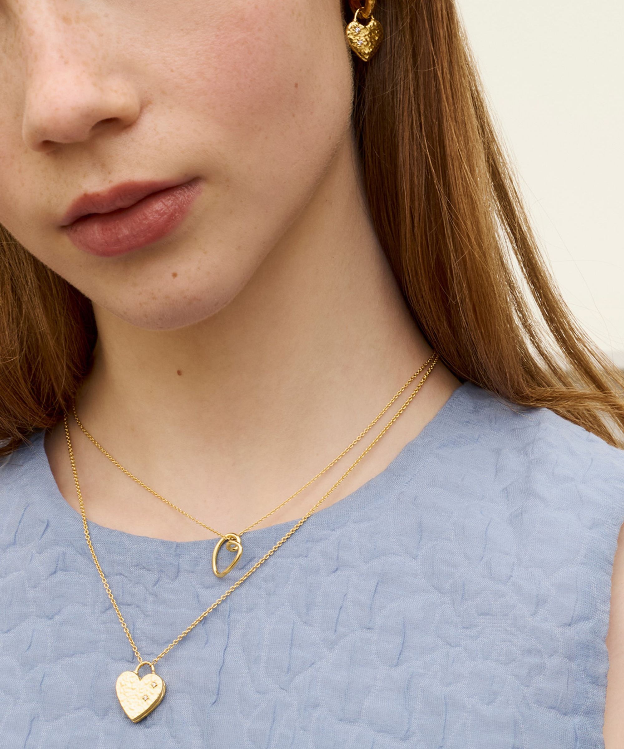 Heart Locket and Crystal Heart Earrings Set | Sustainable Jewellery by Ottoman Hands