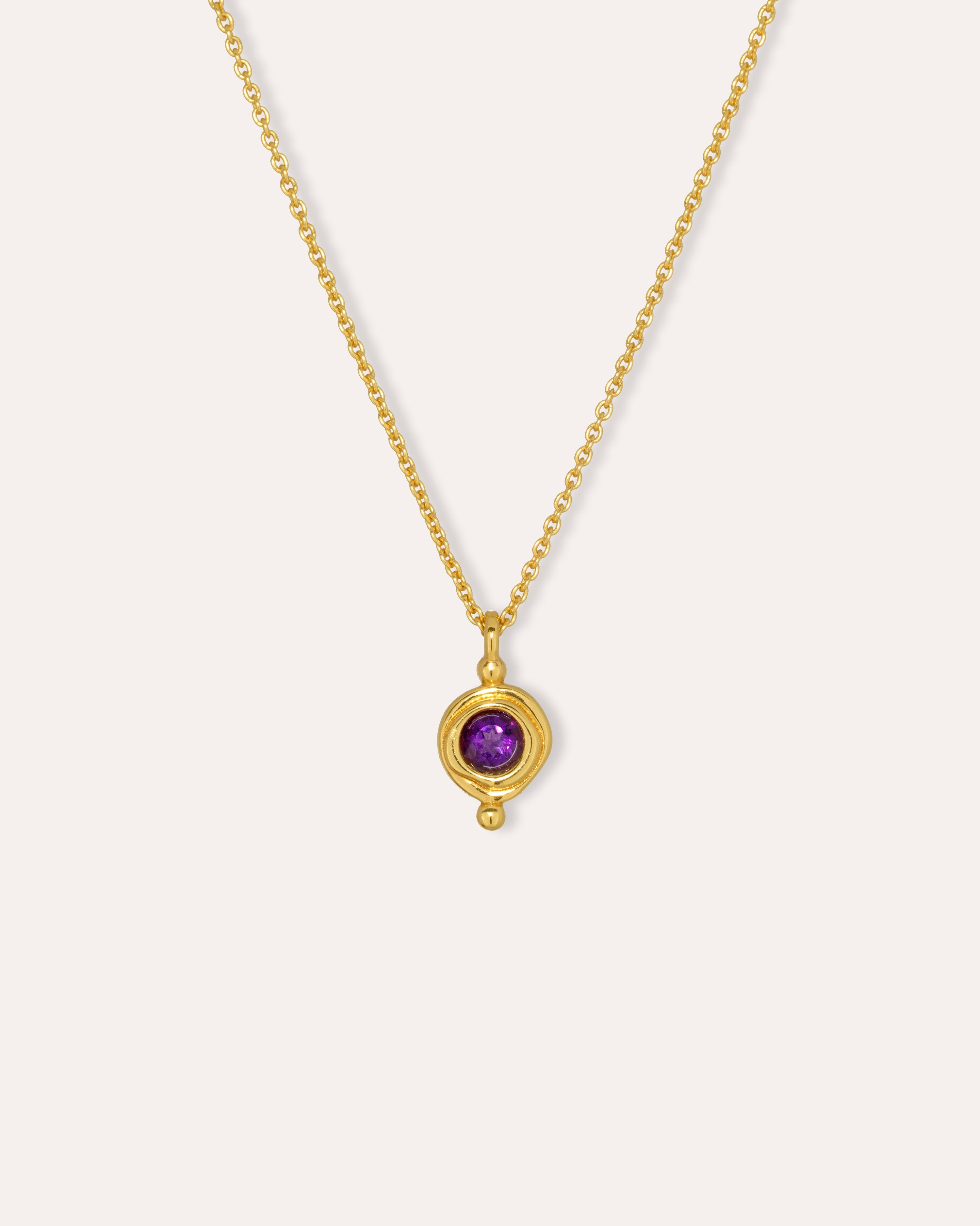 Birthstone pendant necklaces for women by ottomanhands - 18ct gold plated 4 February Birthstone Pendant Necklace