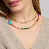 Felice Jade and Turquoise Beaded Necklace