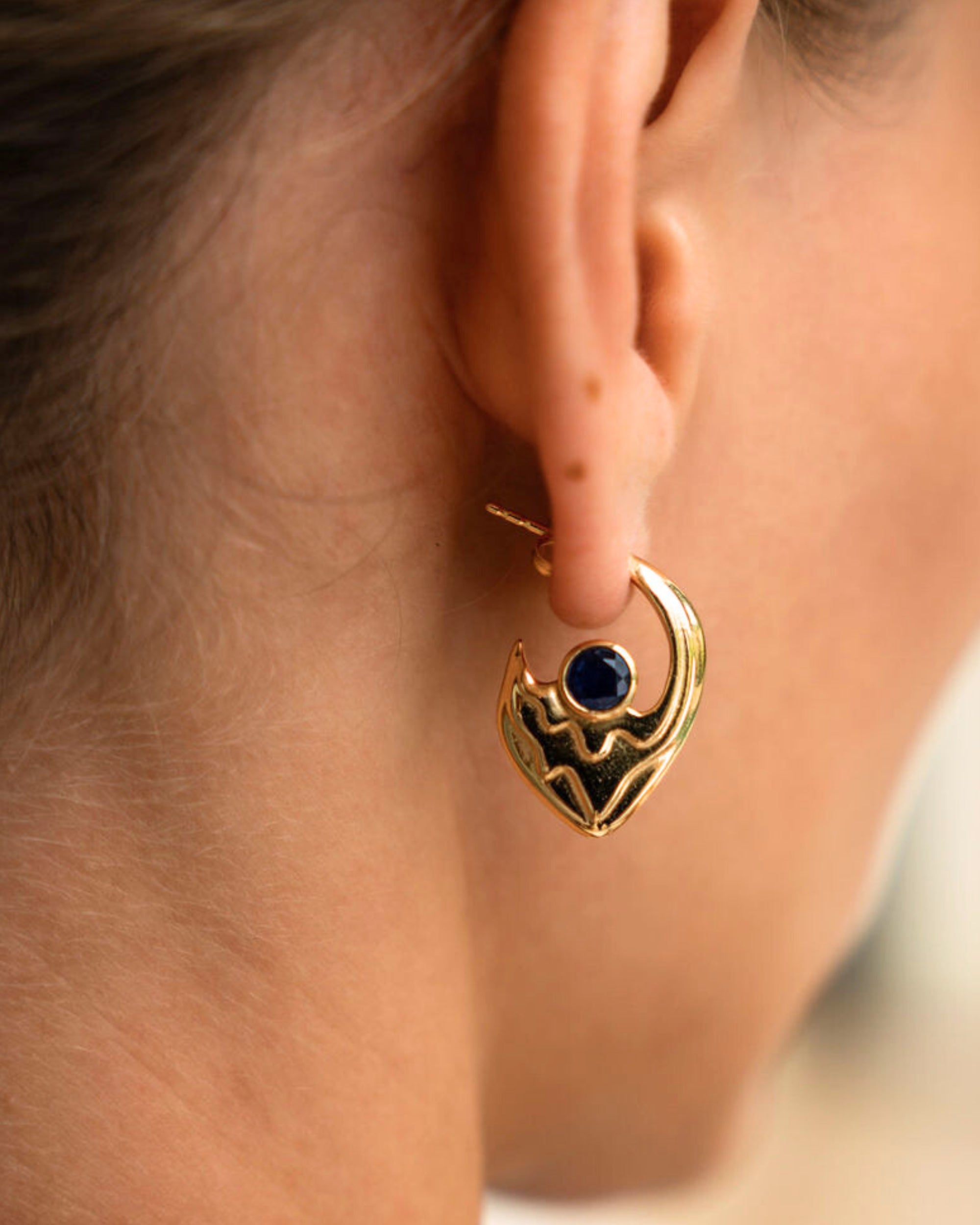Fiona Sodalite Drop Stud Earrings | Sustainable Jewellery by Ottoman Hands
