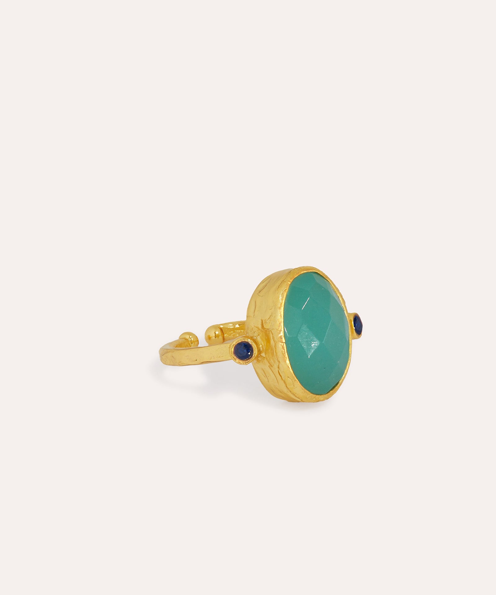 Lucia Aqua Chalcedony Cocktail Ring | Sustainable Jewellery by Ottoman Hands