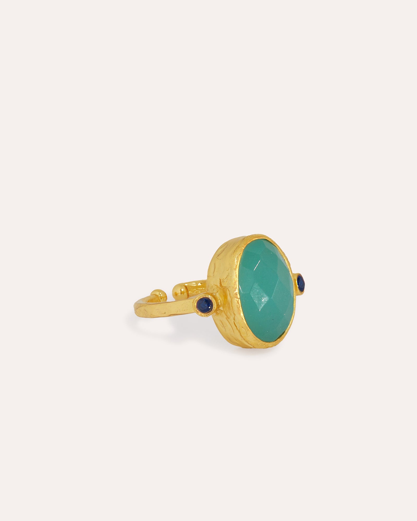 Lucia Aqua Chalcedony Cocktail Ring | Sustainable Jewellery by Ottoman Hands