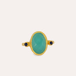Lucia Aqua Chalcedony Cocktail Ring | Sustainable Jewellery by Ottoman Hands