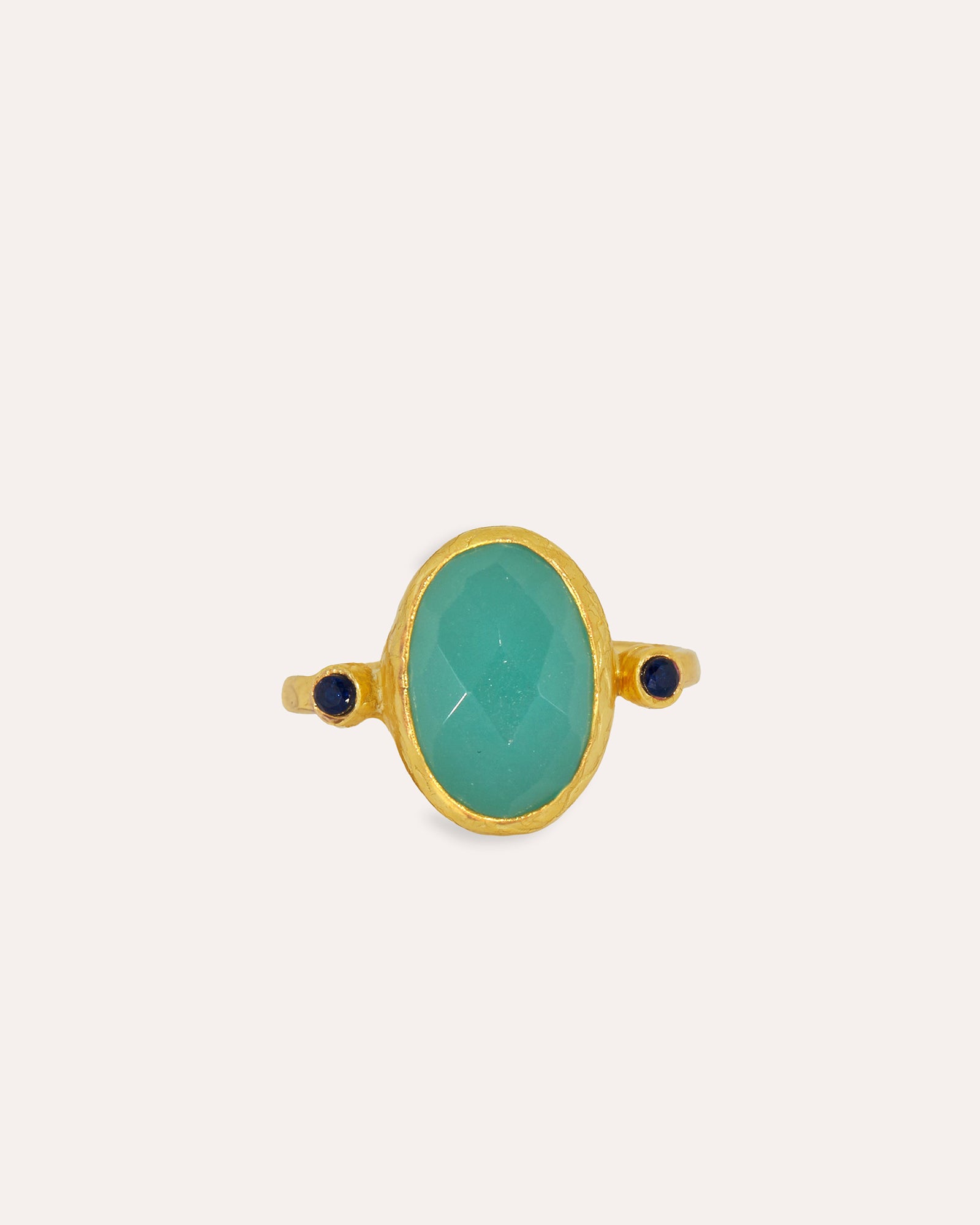 Lucia Aqua Chalcedony Cocktail Ring | Sustainable Jewellery by Ottoman Hands