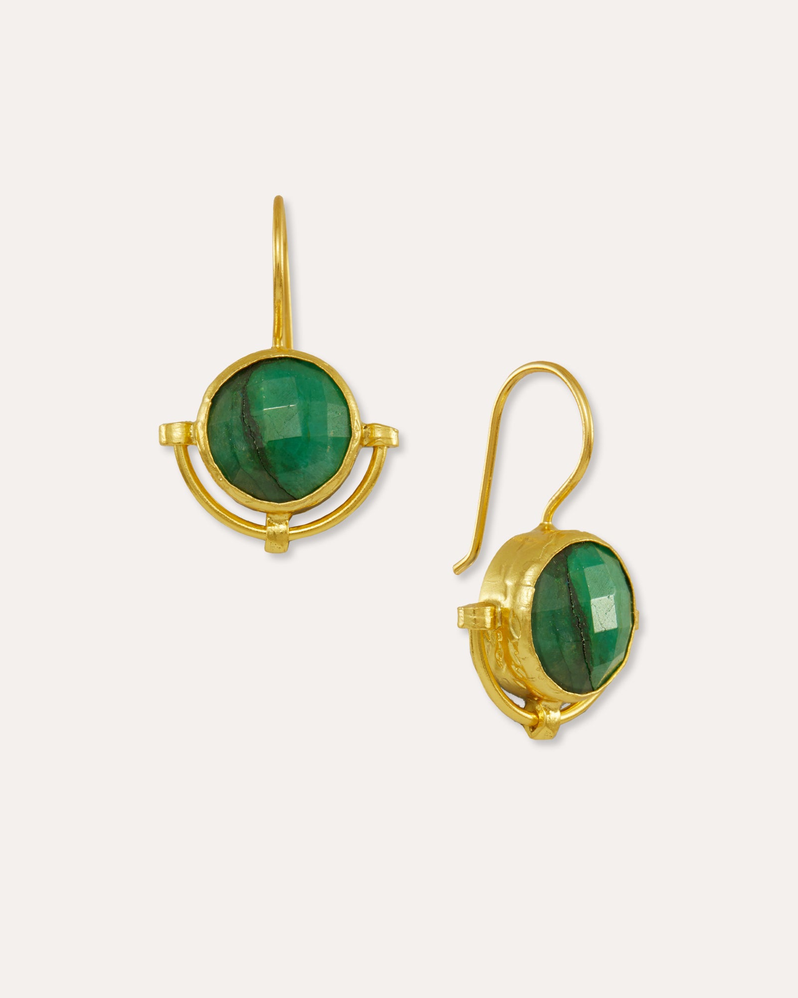 Domna Emerald Drop Earrings | Sustainable Jewellery by Ottoman Hands