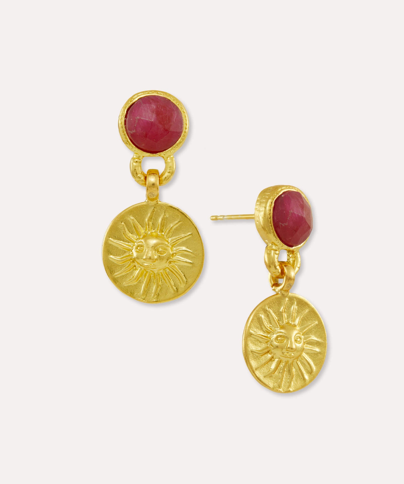 Helia Ruby Drop Stud Earrings | Sustainable Jewellery by Ottoman Hands