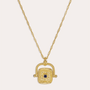 Blue Sapphire CZ Wax Seal Rotating Necklace | Sustainable Jewellery by Ottoman Hands