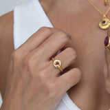 Garnet Heart Stacking Ring | Sustainable Jewellery by Ottoman Hands