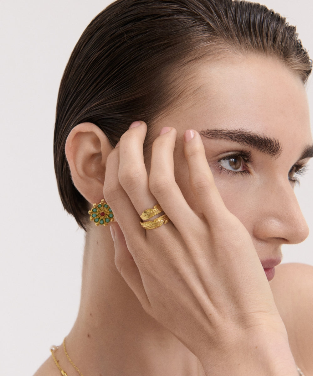 Gold Feather Ring