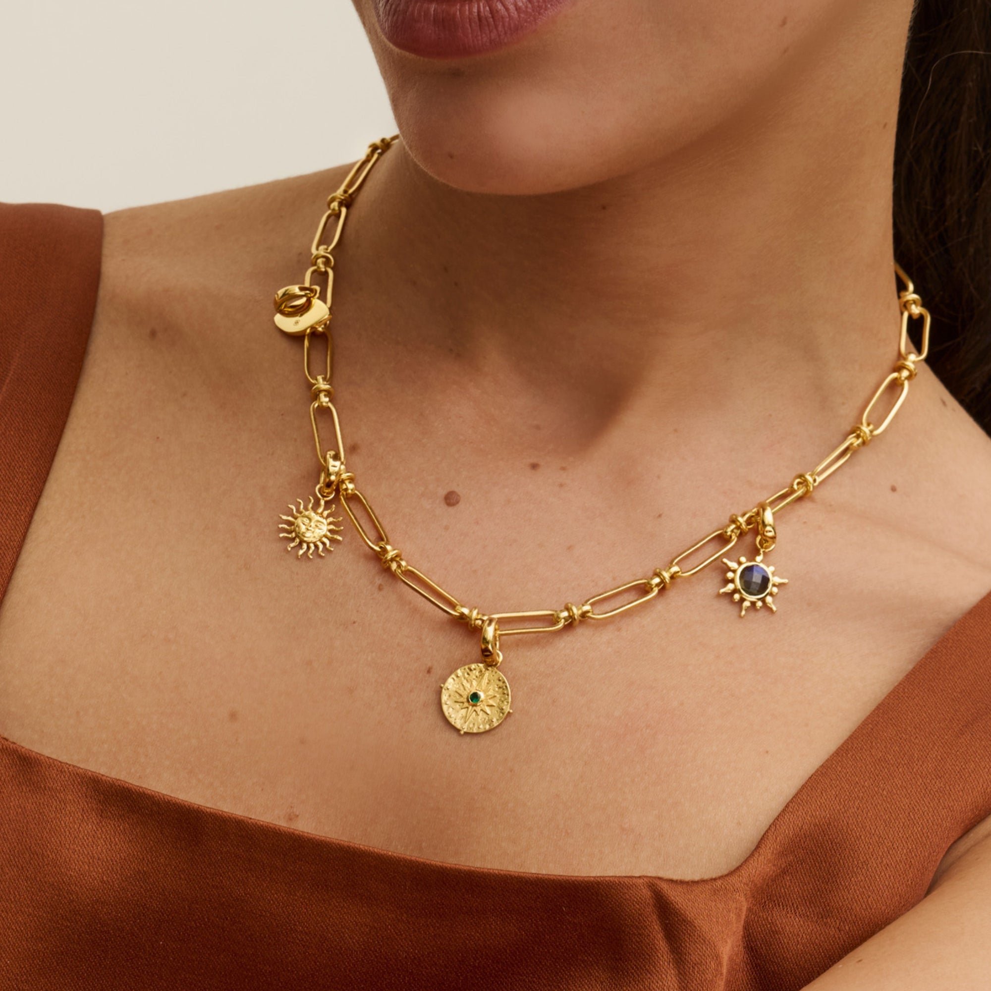 Golden Sun Charm | Ottoman HAnds Jewellery