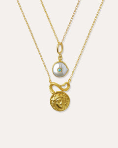 Medusa & Pearl Necklace Layering Set | Sustainable Jewellery by Ottoman Hands