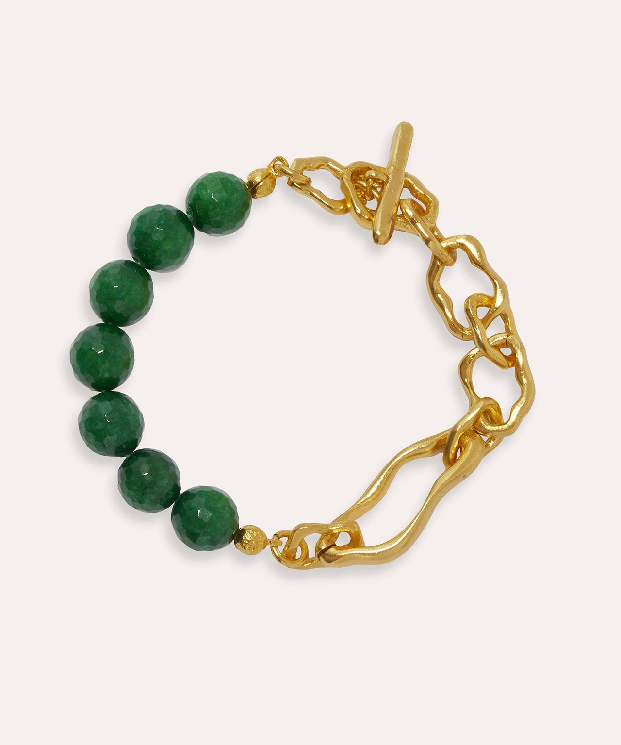 Green Agate Beaded Etta Chain Bracelet | Sustainable Jewellery by Ottoman Hands