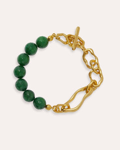 Green Agate Beaded Etta Chain Bracelet | Sustainable Jewellery by Ottoman Hands