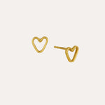 Outline Heart Stud Earrings | Sustainable Jewellery by Ottoman Hands