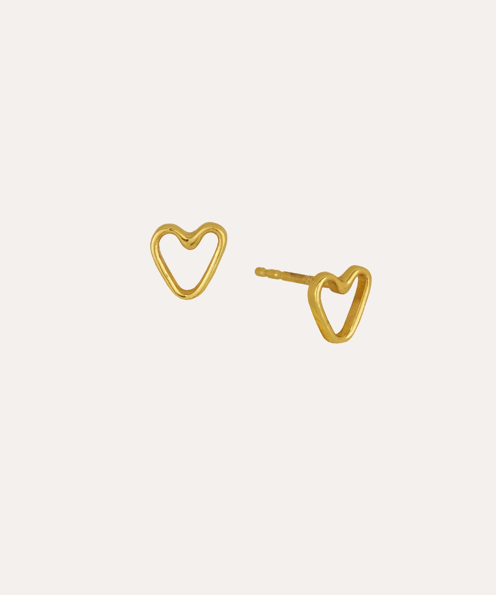 Outline Heart Stud Earrings | Sustainable Jewellery by Ottoman Hands