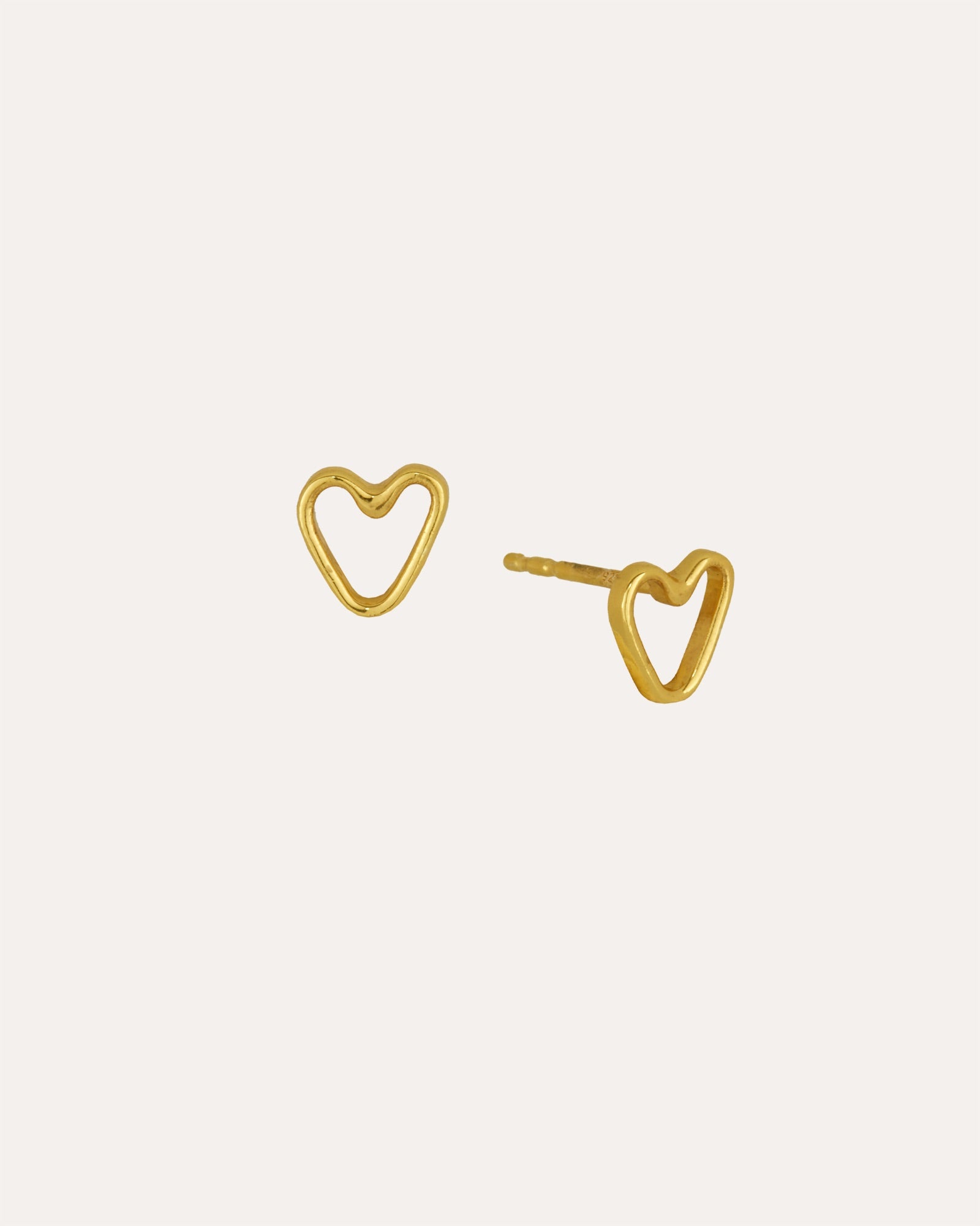 Outline Heart Stud Earrings | Sustainable Jewellery by Ottoman Hands