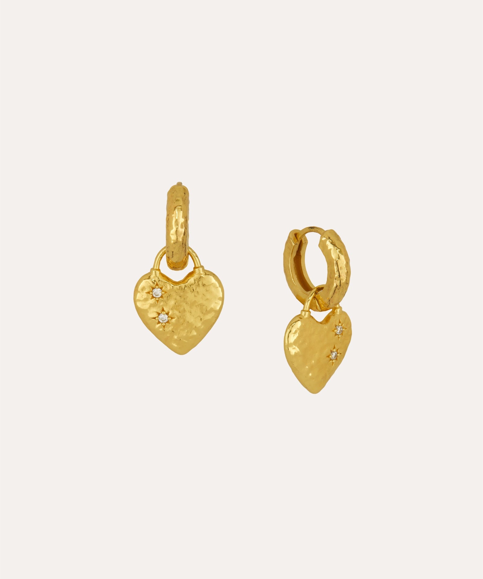 Crystal Heart Huggie Earrings | Sustainable Jewellery by Ottoman Hands