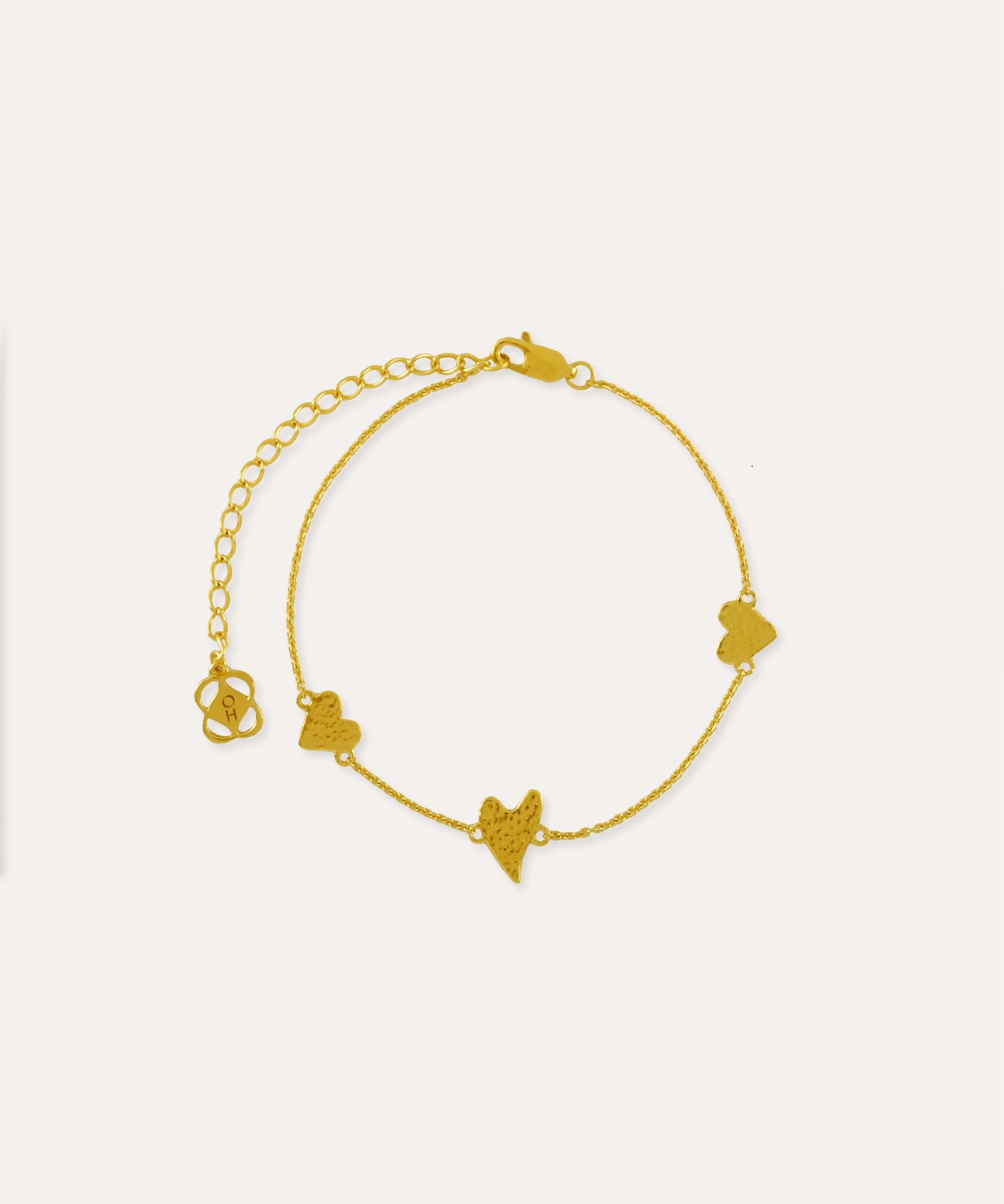 Triple Heart Chain Bracelet | Sustainable Jewellery by Ottoman Hands