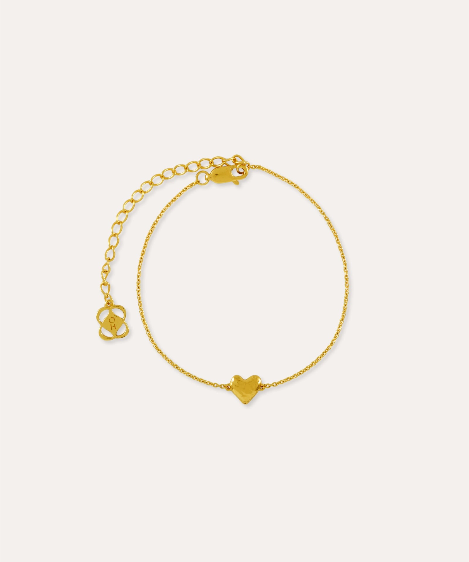 Single Heart Chain Bracelet | Sustainable Jewellery by Ottoman Hands