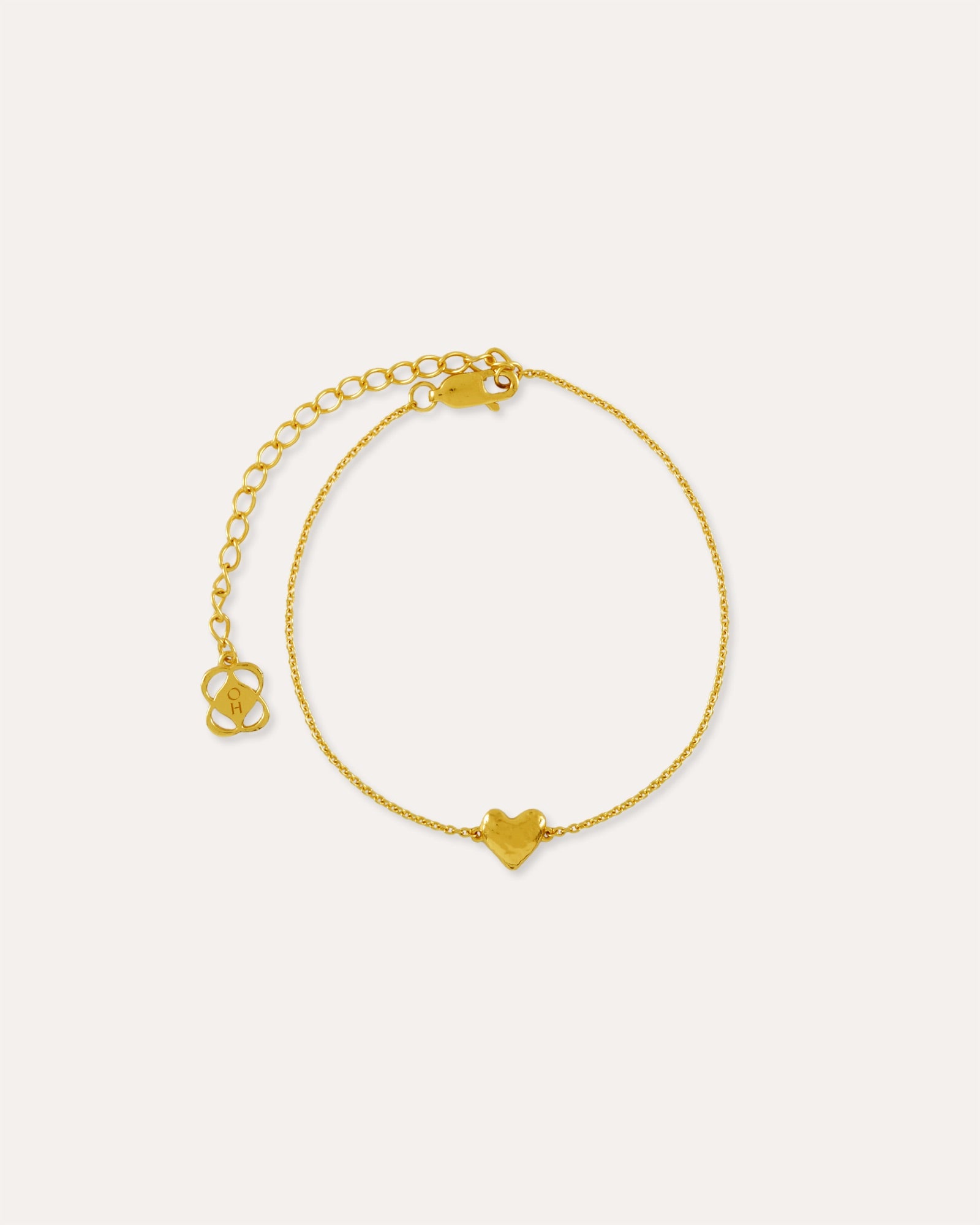 Single Heart Chain Bracelet | Sustainable Jewellery by Ottoman Hands