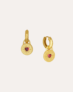 Garnet Heart Huggie Earrings | Sustainable Jewellery by Ottoman Hands