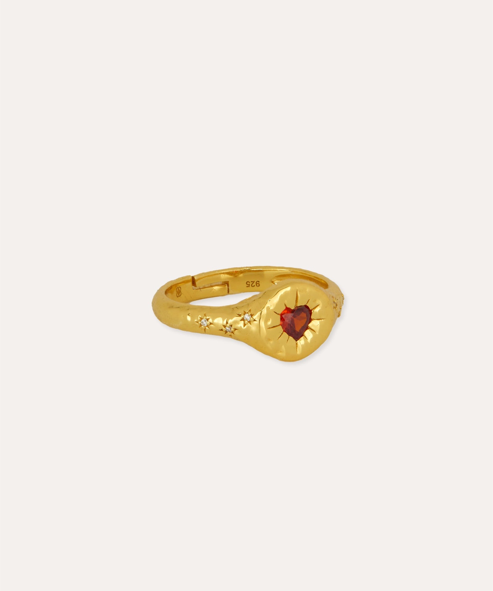 Garnet Heart Stacking Ring | Sustainable Jewellery by Ottoman Hands