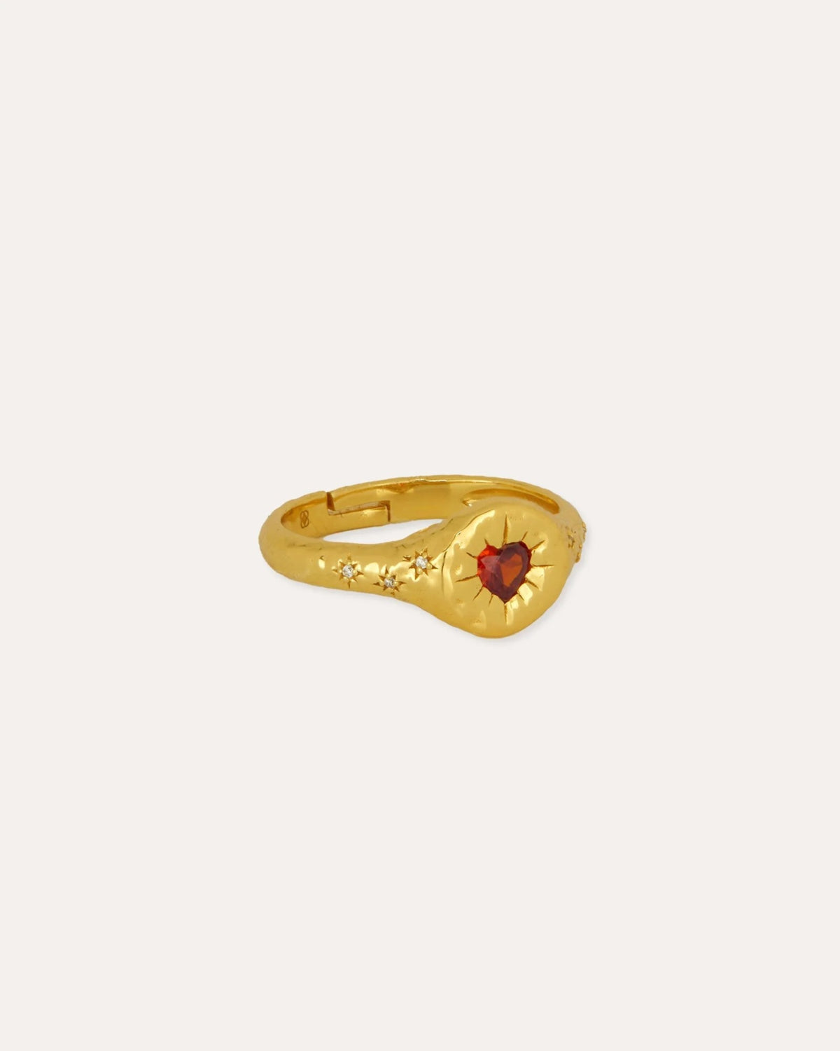 Garnet Heart Stacking Ring