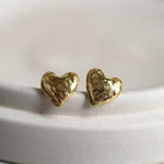 Hammered Heart Stud Earrings | Sustainable Jewellery by Ottoman Hands