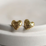Hammered Heart Stud Earrings | Sustainable Jewellery by Ottoman Hands