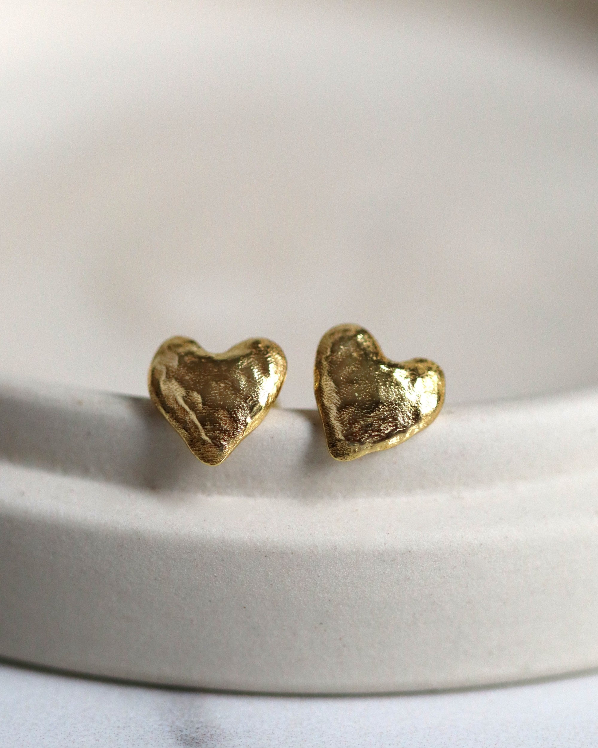 Hammered Heart Stud Earrings | Sustainable Jewellery by Ottoman Hands