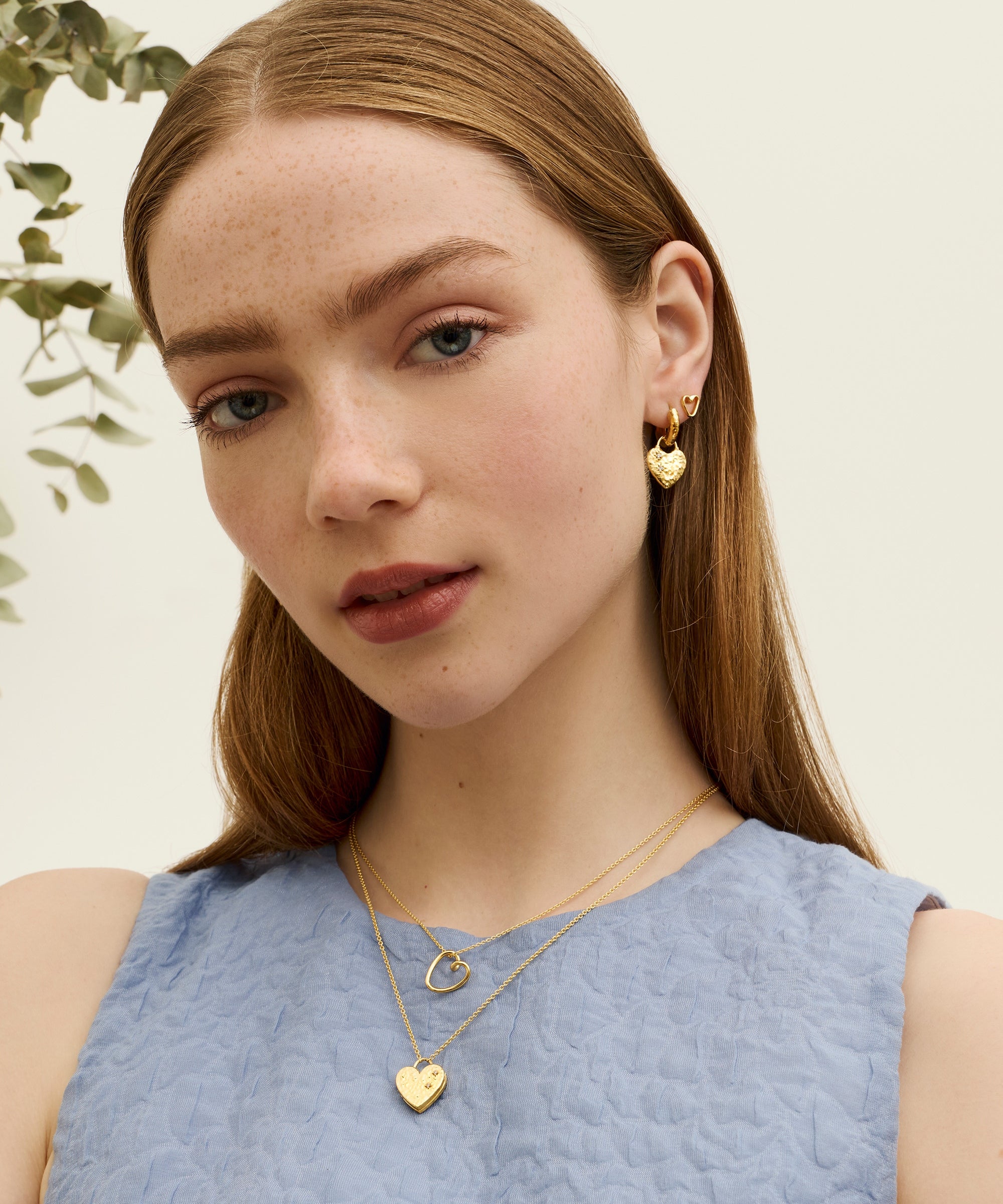 Heart Locket and Crystal Heart Earrings Set | Ottoman Hands Jewellery
