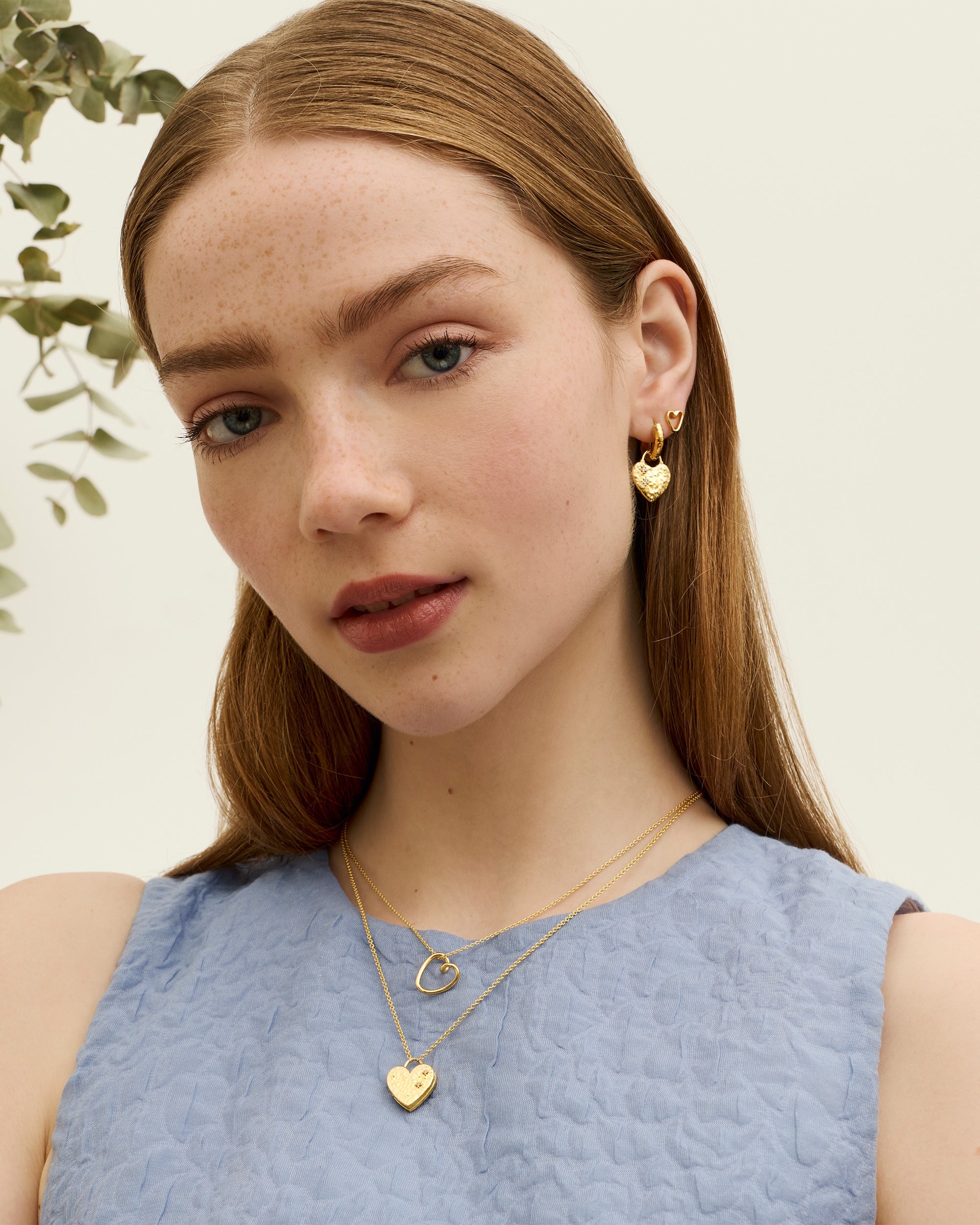 Heart Locket and Crystal Heart Earrings Set | Ottoman Hands Jewellery