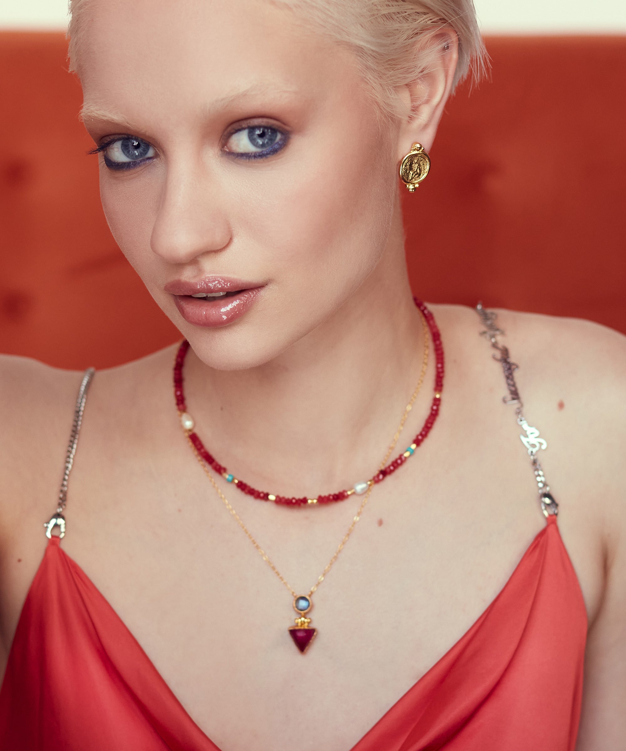 Hydra Labradorite and Ruby Pendant Necklace | Sustainable Jewellery by Ottoman Hands