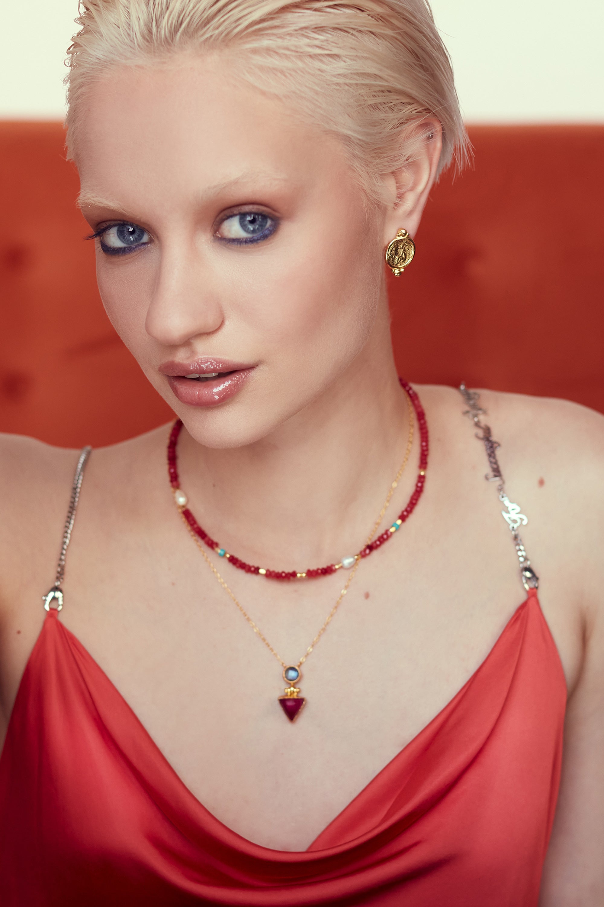 Hydra Labradorite and Ruby Pendant Necklace | Sustainable Jewellery by Ottoman Hands