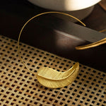 Gold Feather Pull Through Hoop Earrings | Sustainable Jewellery by Ottoman Hands