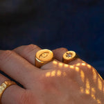 Evil Eye Gold Signet Ring | Sustainable Jewellery by Ottoman Hands