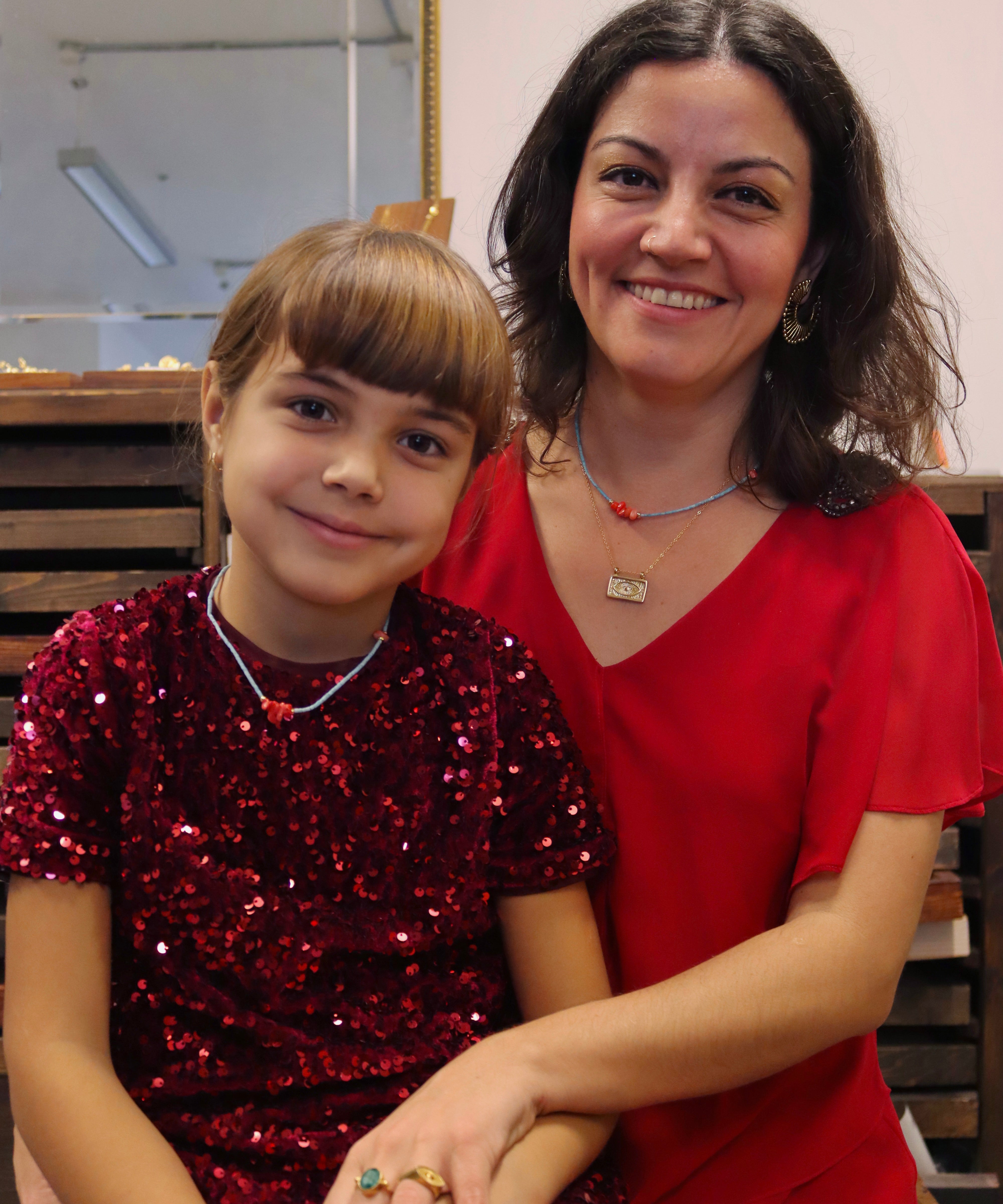 Children's Sonia Mother of Pearl and Turquoise Beaded Necklace | Sustainable Jewellery by Ottoman Hands