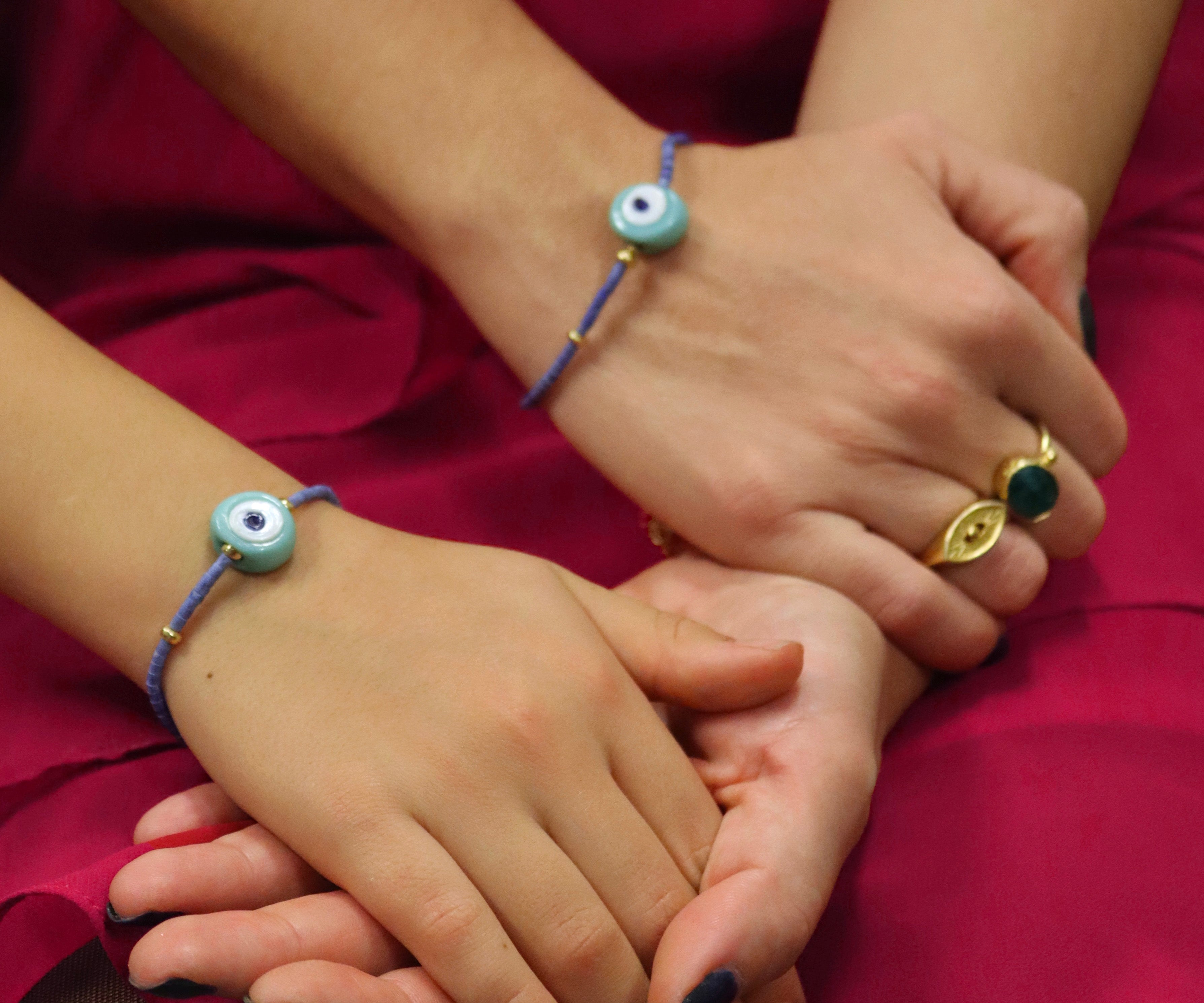 Children's Solana Evil Eye Blue Beaded Bracelet | Sustainable Jewellery by Ottoman Hands