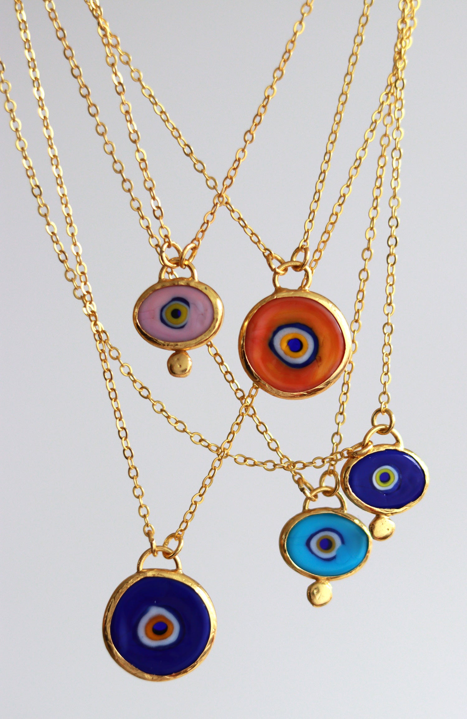 Azra Evil Eye Navy Pendant Necklace | Sustainable Jewellery by Ottoman Hands