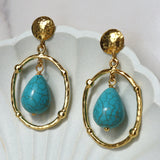 Sloane Turquoise Drop Stud Earrings