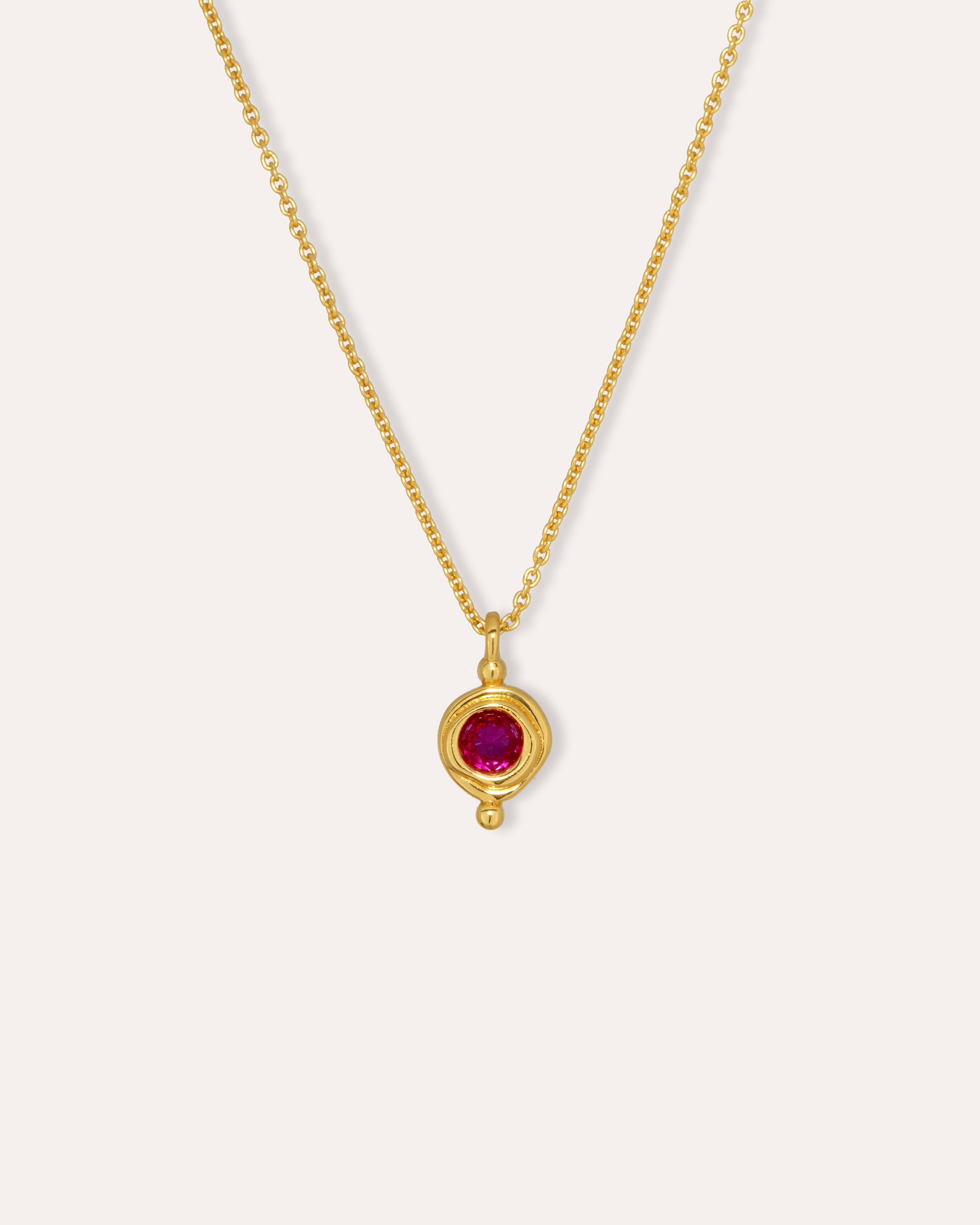 July Birthstone Pendant Necklace