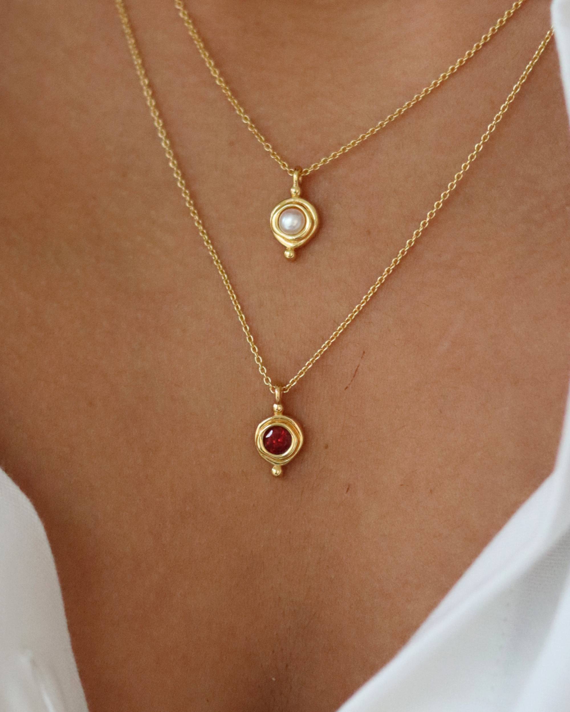 January Birthstone Pendant Necklace | Ottoman Hands Jewellery