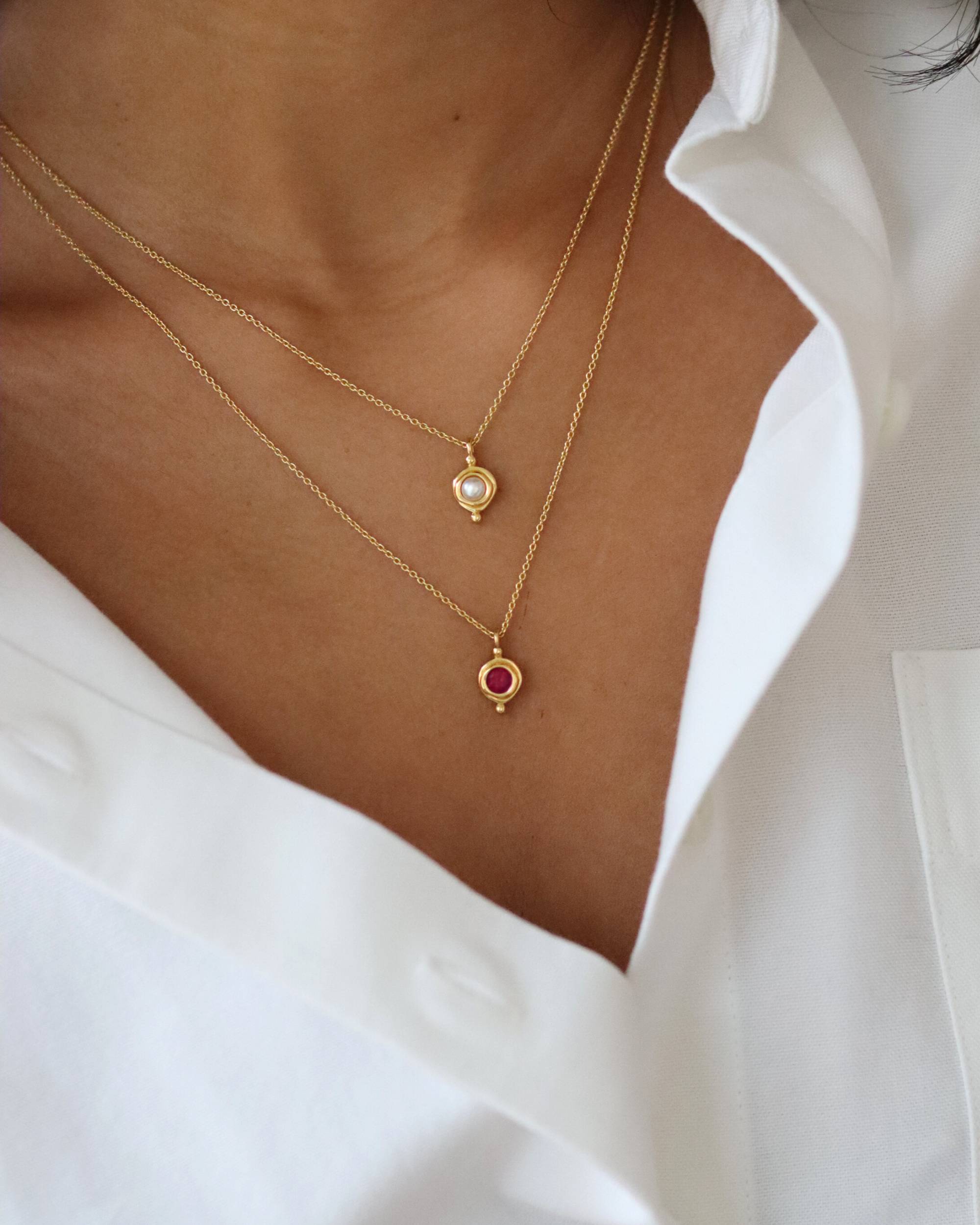 July Birthstone Pendant Necklace | Ottoman Hands Jewellery