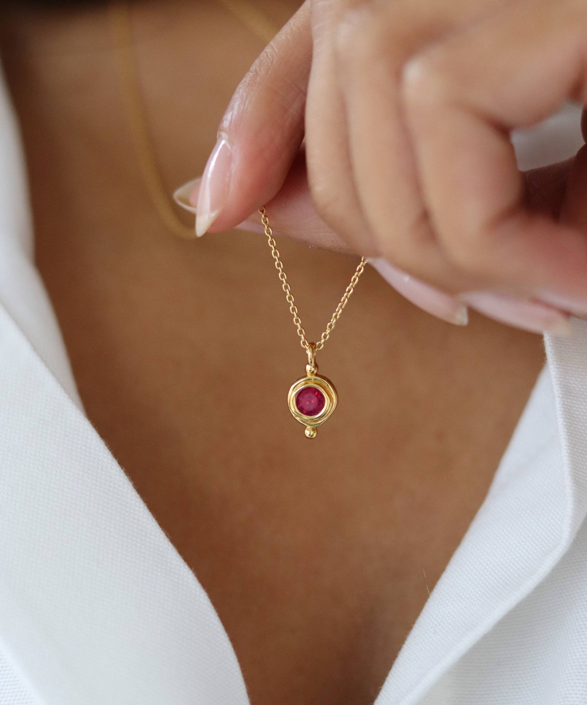 July Birthstone Pendant Necklace | Ottoman Hands Jewellery