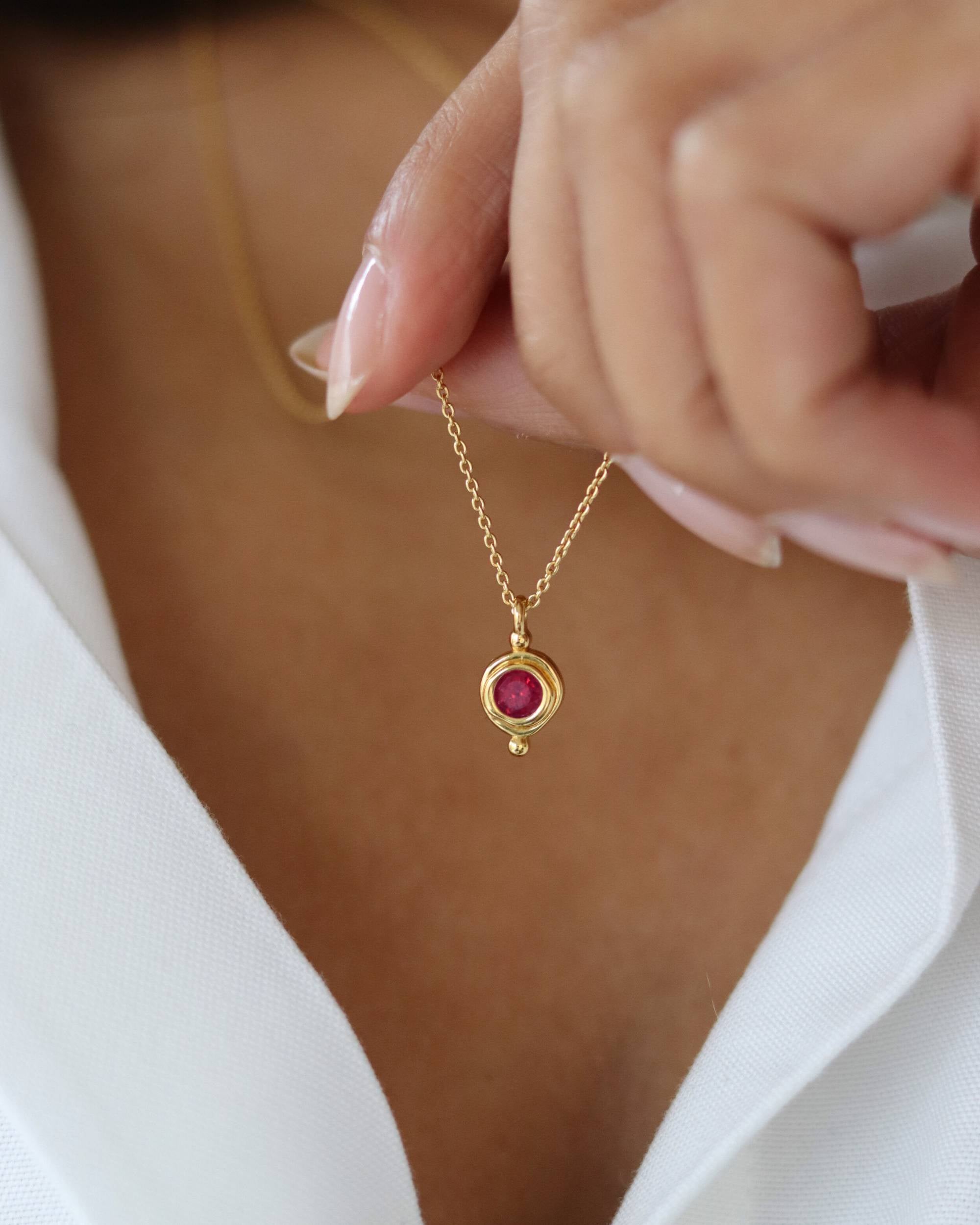 July Birthstone Pendant Necklace | Ottoman Hands Jewellery