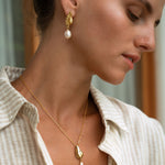 Kai Seashell Pearl Drop Stud Earrings | Sustainable Jewellery by Ottoman Hands