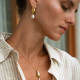 Kai Seashell Pearl Drop Stud Earrings | Sustainable Jewellery by Ottoman Hands