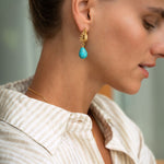 Kai Seashell Turquoise Drop Stud Earrings | Sustainable Jewellery by Ottoman Hands