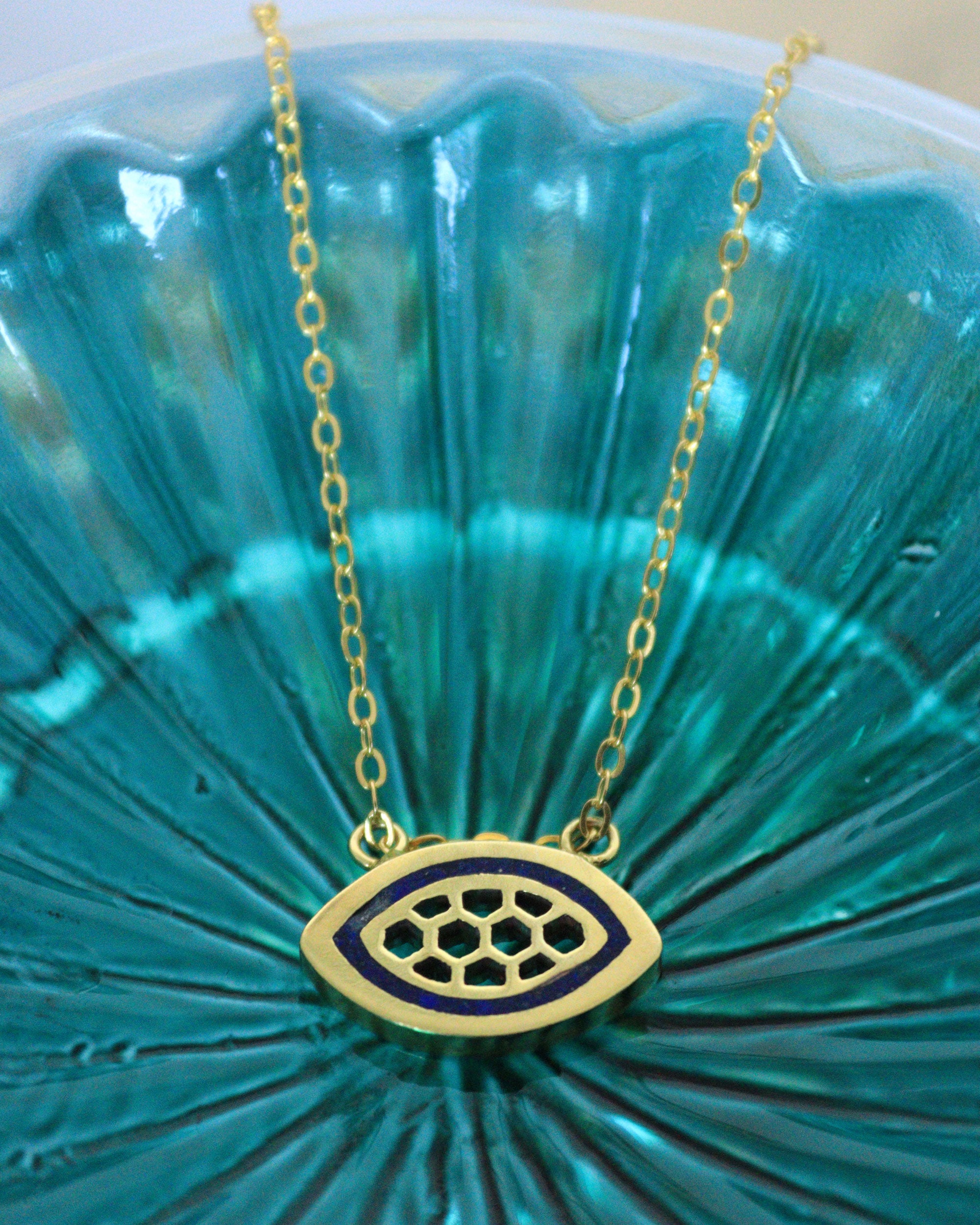 Lamia Evil Eye Pendant Necklace | Sustainable Jewellery by Ottoman Hands