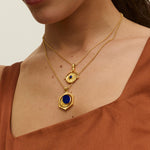 Lapis Moon Rotating Pendant Necklace | Sustainable Jewellery by Ottoman Hands